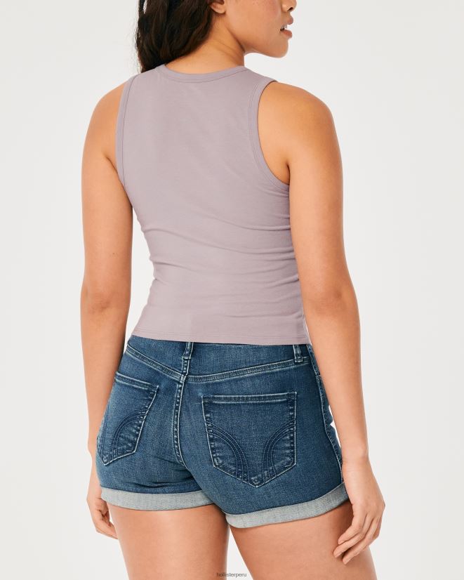 educación física Hollister camiseta sin mangas con cuello alto y estampado Blooming Always gris púrpura 086N62138 mujer tapas