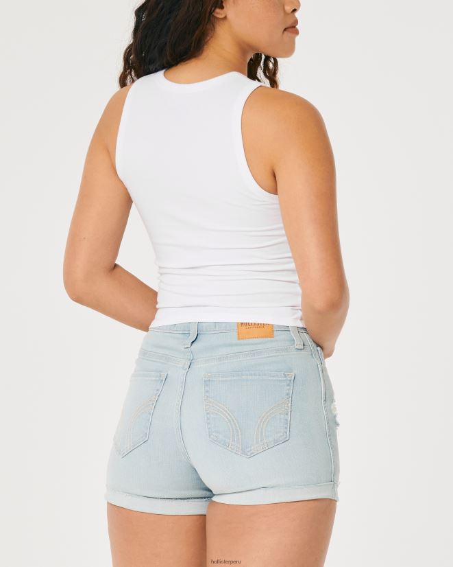 educación física Hollister camiseta sin mangas con cuello alto y gráfico universe rise blanco 086N62371 mujer tapas