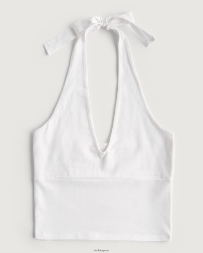 educación física Hollister camiseta sin mangas con cuello en V blanco 086N62157 mujer tapas