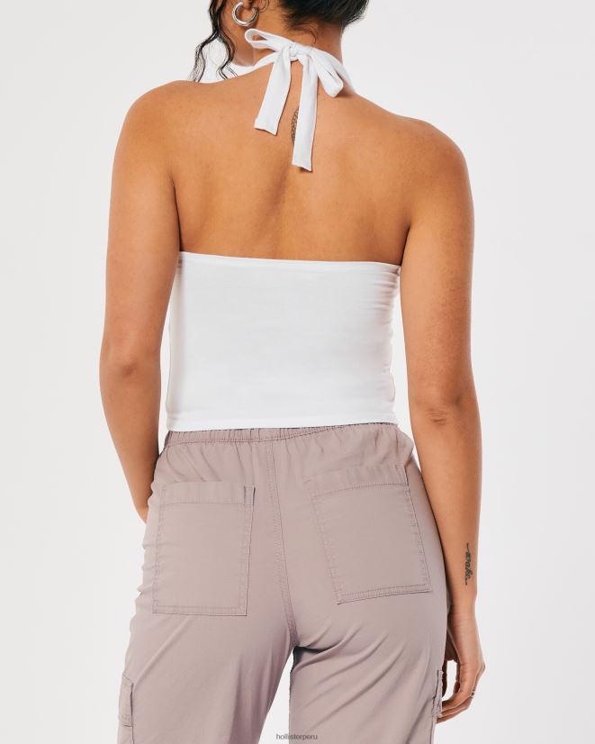 educación física Hollister camiseta sin mangas con cuello en V blanco 086N62157 mujer tapas