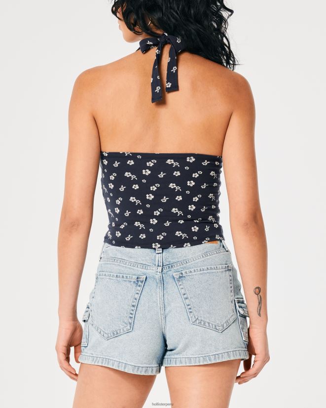 educación física Hollister camiseta sin mangas con cuello en V floral azul marino 086N62403 mujer tapas