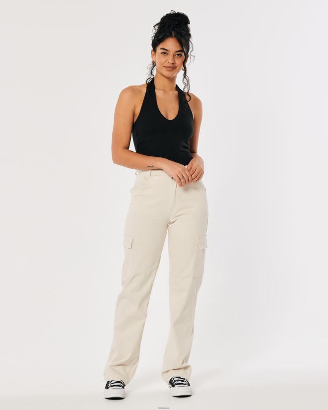 educación física Hollister camiseta sin mangas con cuello en V negro 086N62129 mujer tapas