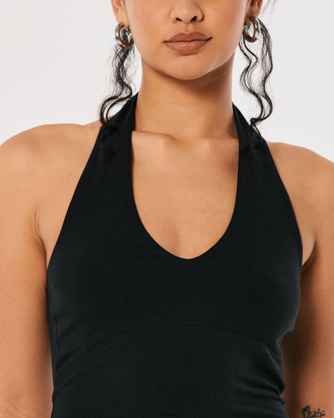 educación física Hollister camiseta sin mangas con cuello en V negro 086N62129 mujer tapas