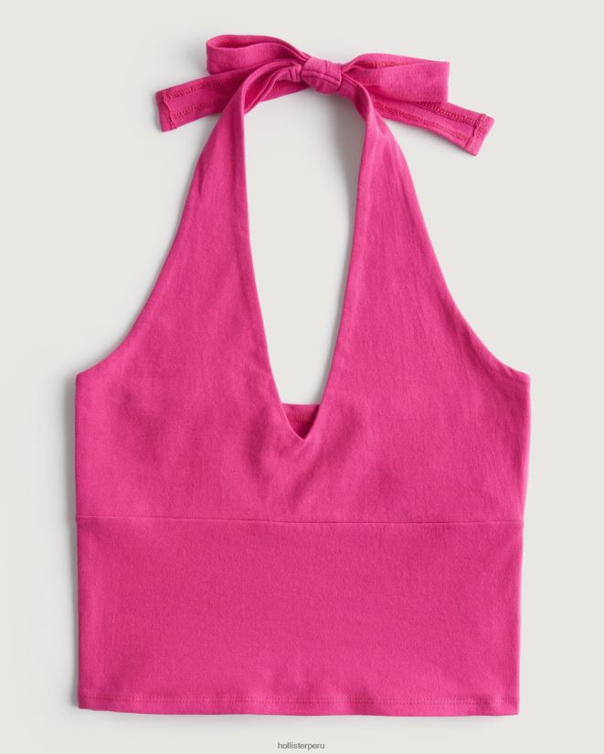 educación física Hollister camiseta sin mangas con cuello en V rosa 086N62218 mujer tapas