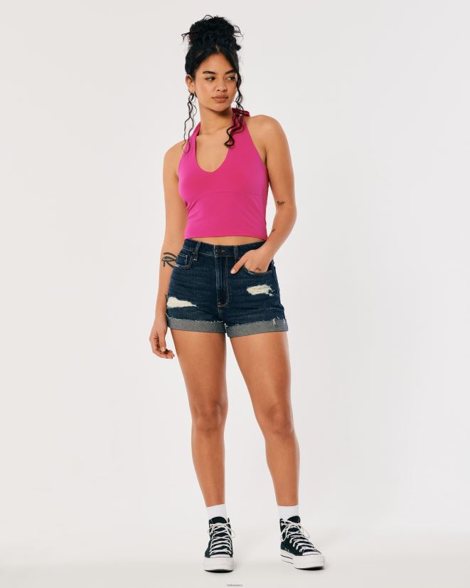 educación física Hollister camiseta sin mangas con cuello en V rosa 086N62218 mujer tapas