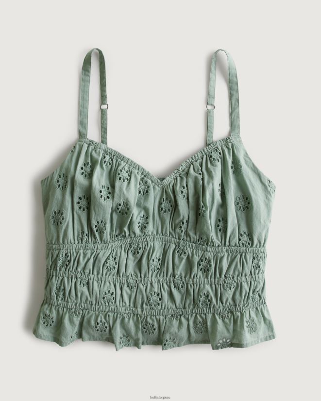 educación física Hollister camiseta sin mangas con ojales canalizados verde claro 086N6282 mujer tapas