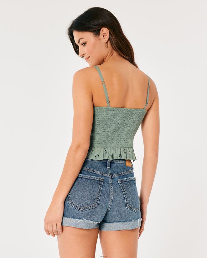 educación física Hollister camiseta sin mangas con ojales canalizados verde claro 086N6282 mujer tapas