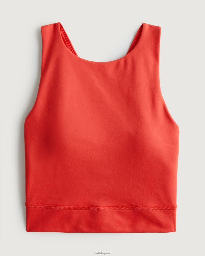educación física Hollister camiseta sin mangas con tiras y cuello alto gilly hicks active recharge rojo 086N62370 mujer tapas