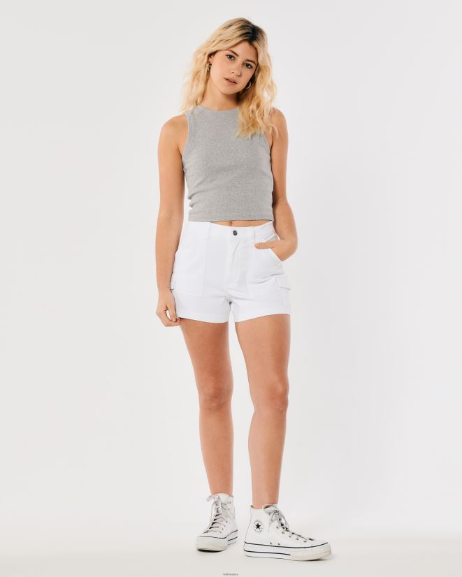 educación física Hollister camiseta sin mangas de canalé con cuello alto cuero gris 086N6291 mujer tapas