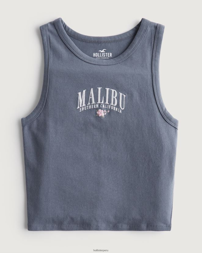 educación física Hollister camiseta sin mangas malibu con cuello alto azul 086N62261 mujer tapas