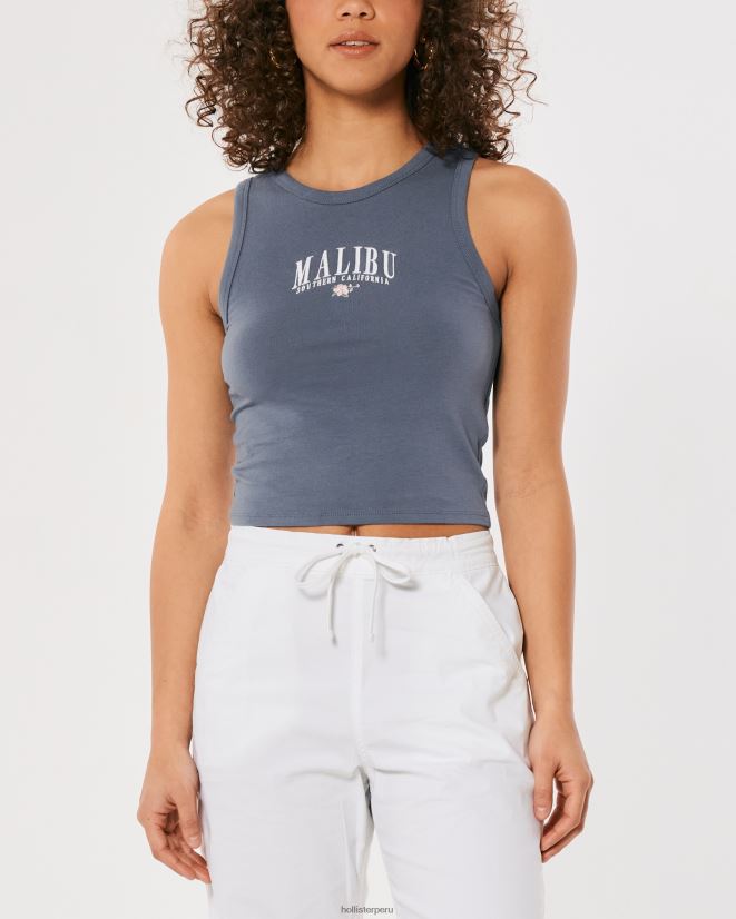 educación física Hollister camiseta sin mangas malibu con cuello alto azul 086N62261 mujer tapas