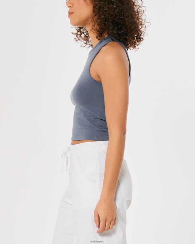 educación física Hollister camiseta sin mangas malibu con cuello alto azul 086N62261 mujer tapas
