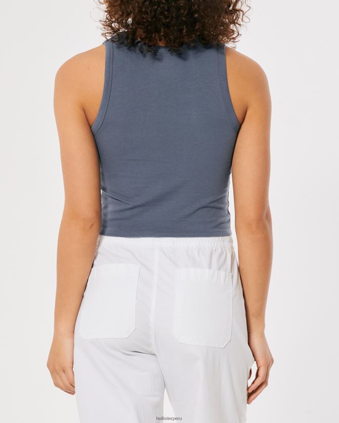 educación física Hollister camiseta sin mangas malibu con cuello alto azul 086N62261 mujer tapas