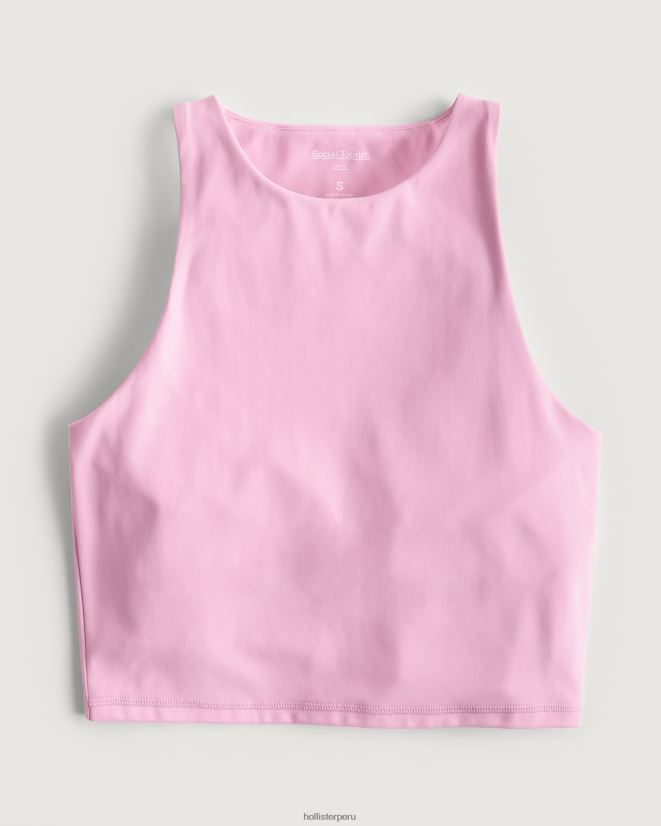 educación física Hollister camiseta social turistica de cuello alto Rosa claro 086N62397 mujer tapas