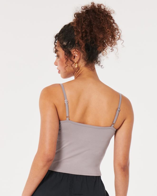 educación física Hollister camisola de tejido sin costuras con escote vertical gris púrpura 086N62382 mujer tapas