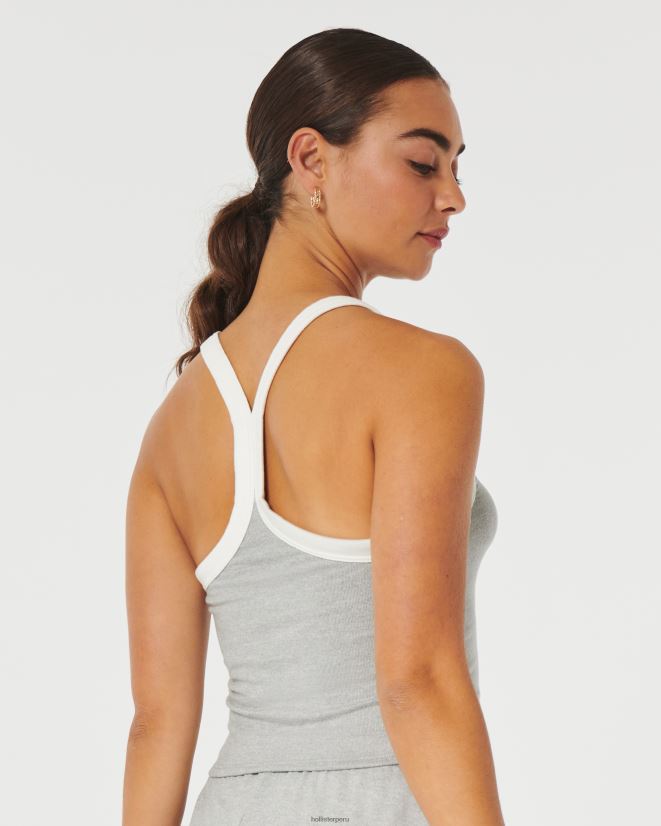 educación física Hollister tanque acogedor gilly hicks gris jaspeado claro 086N62454 mujer tapas