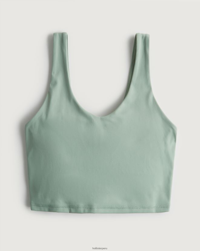 educación física Hollister tanque de cuchara de cultivo turístico social verde claro 086N62396 mujer tapas