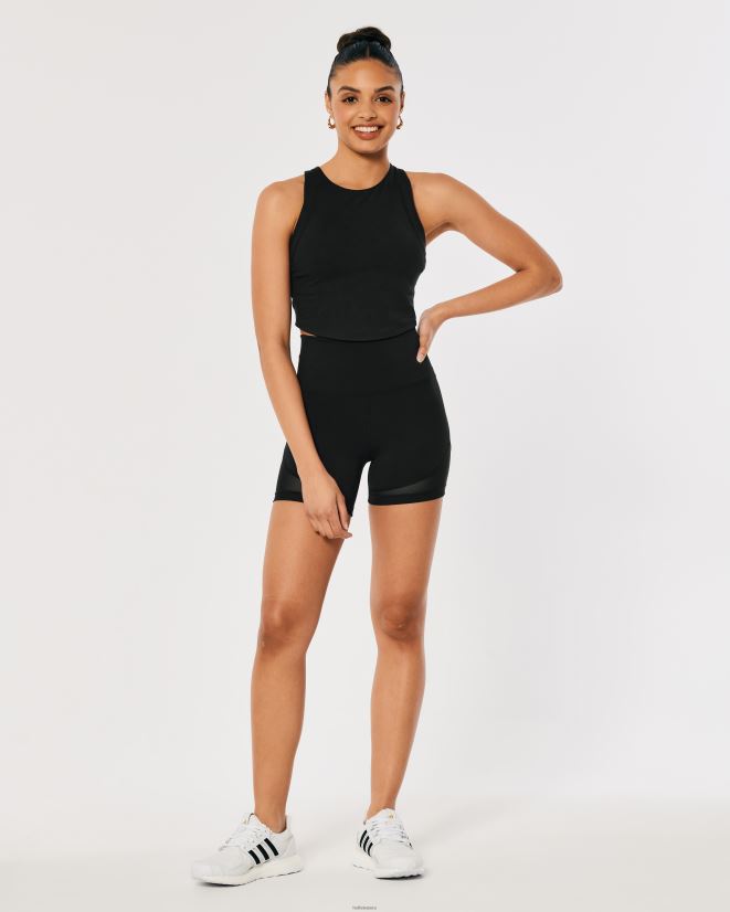 educación física Hollister tanque de cuello alto de recarga activa gilly hicks negro 086N62410 mujer tapas