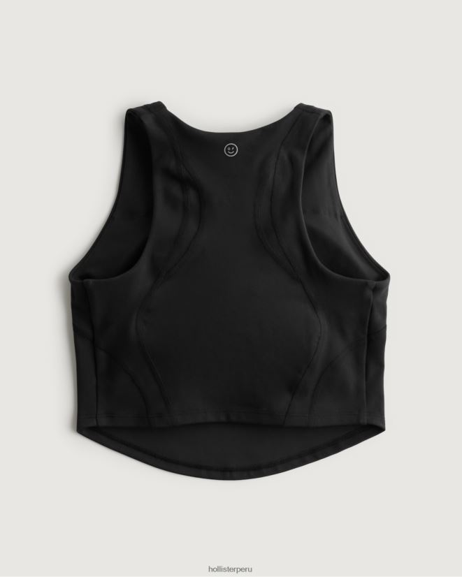 educación física Hollister tanque de cuello alto de recarga activa gilly hicks negro 086N62410 mujer tapas