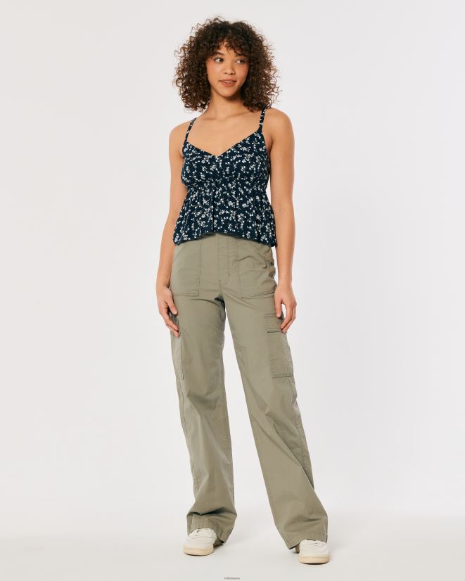 educación física Hollister tanque de muñeca floral azul marino 086N62290 mujer tapas