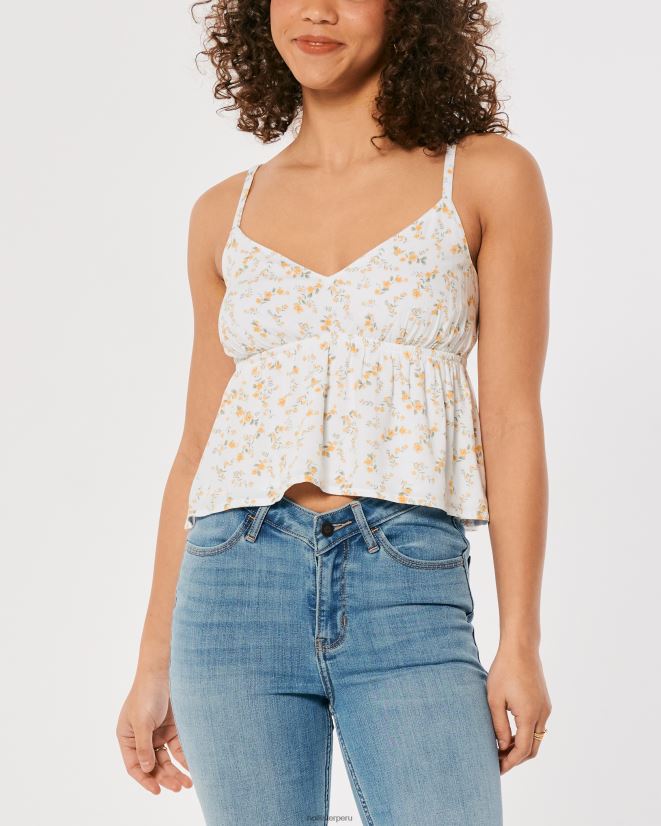 educación física Hollister tanque de muñeca flores blancas 086N62426 mujer tapas