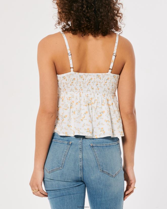 educación física Hollister tanque de muñeca flores blancas 086N62426 mujer tapas