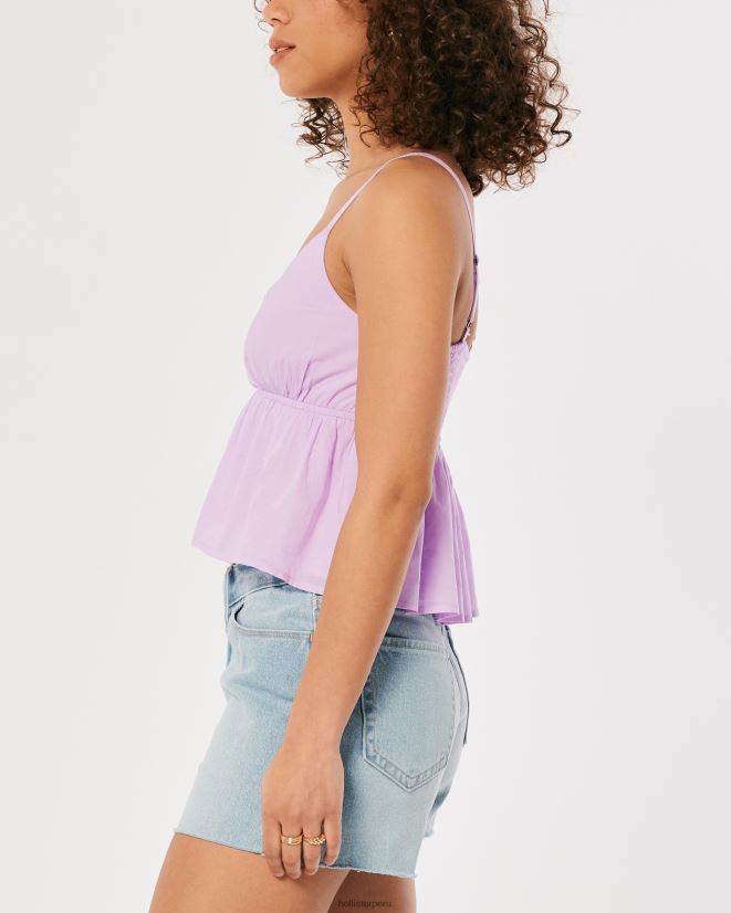 educación física Hollister tanque de muñeca morado claro 086N62405 mujer tapas